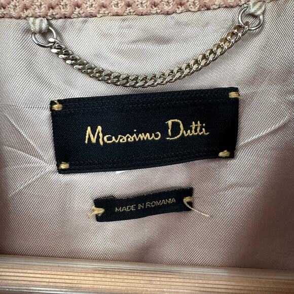 Massimo Dutti Dusty Pink Blazer Textured Woven One Button Size 8 US - Picture 11 of 11